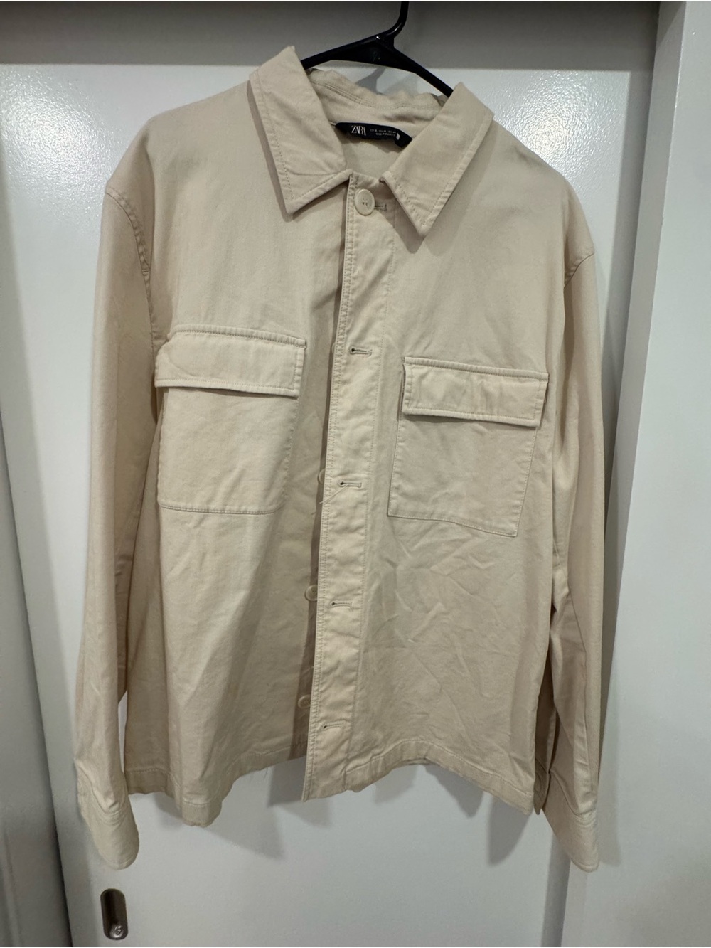 Zara Men Beige Lightweight Overshirt Jacket